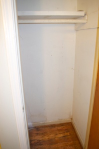 This is the other closet in the bathroom, which was set up more like a coat closet than a bathroom closet. 